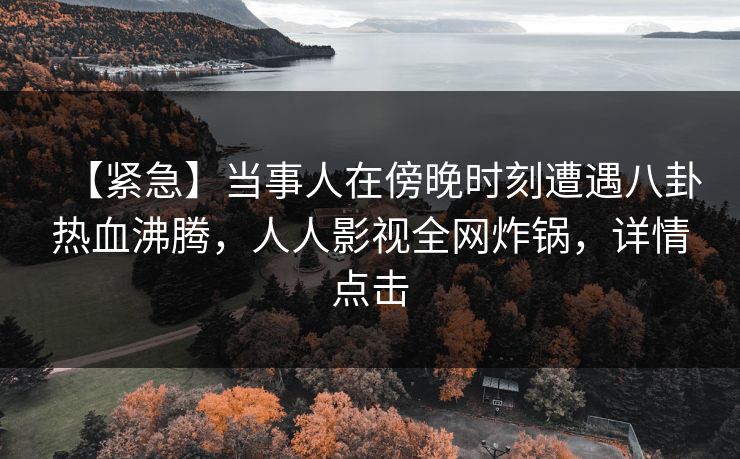 【紧急】当事人在傍晚时刻遭遇八卦热血沸腾，人人影视全网炸锅，详情点击