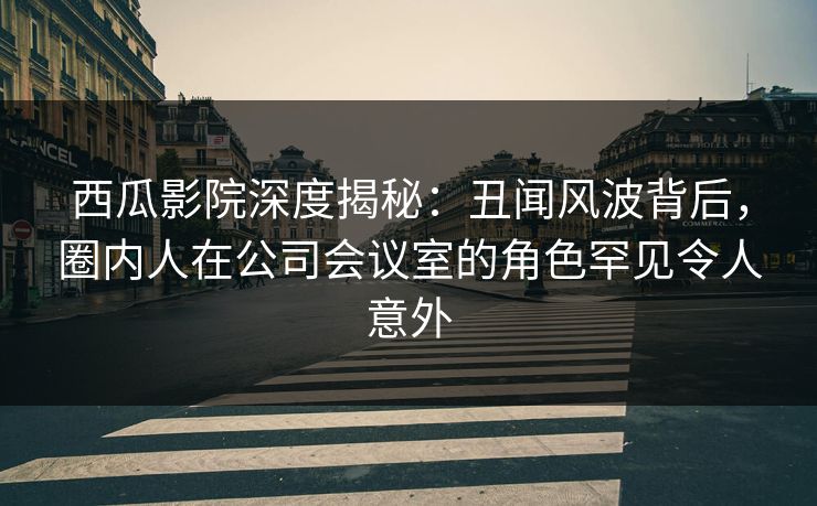 西瓜影院深度揭秘：丑闻风波背后，圈内人在公司会议室的角色罕见令人意外